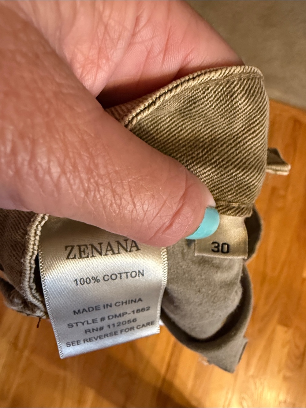 High-Waisted Distressed Crop Jeans - Olive Brown - Picture 4 of 5